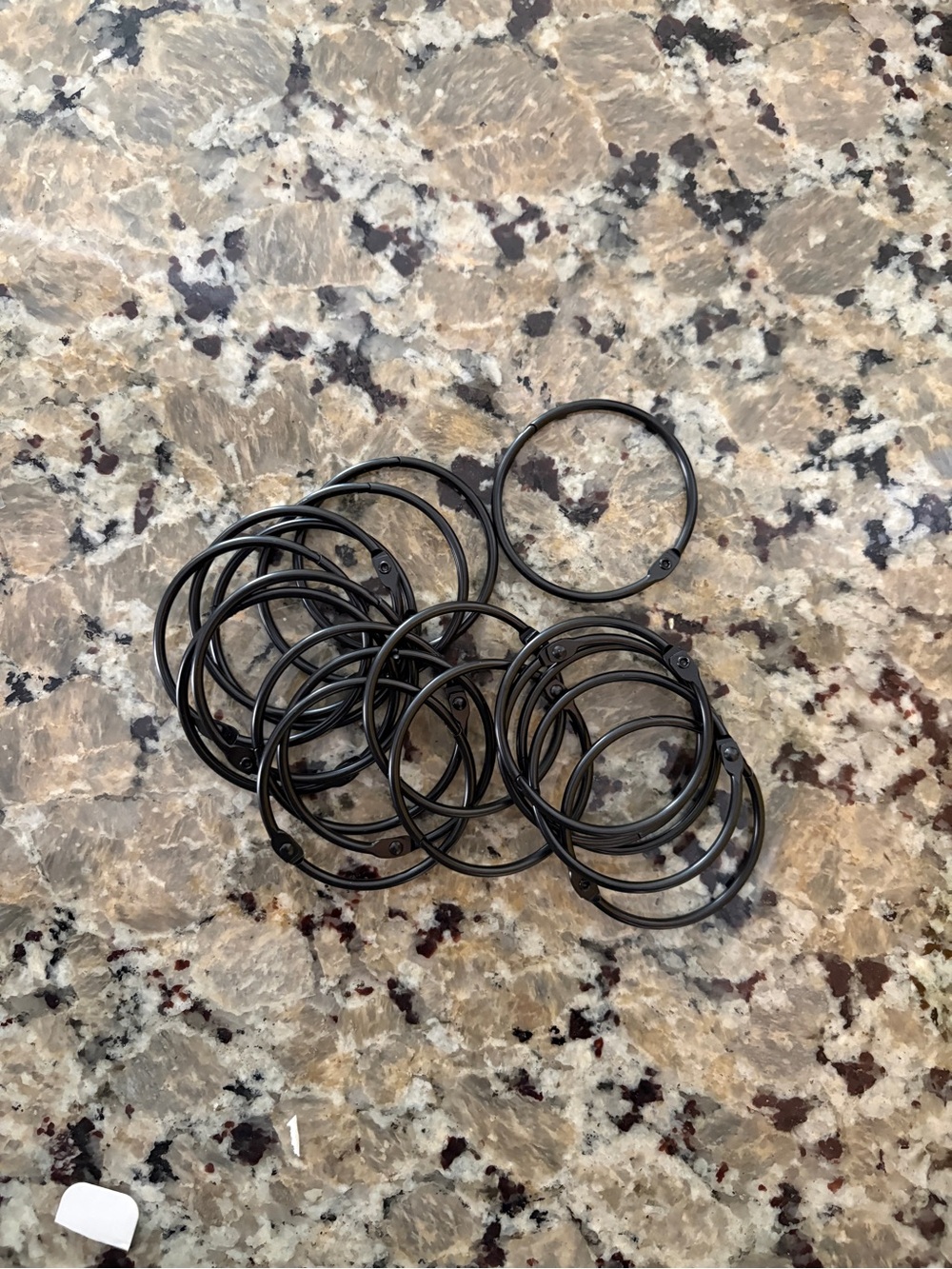 Black Metal Shower Curtain Rings - 17 total